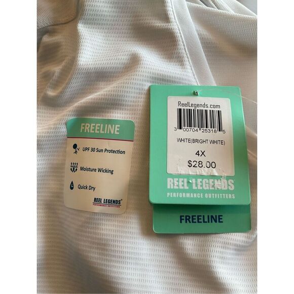 Reel Legends Womens 4X Permormance Round Neck Top SHORT-SLEEVE Bright White - Picture 5 of 6